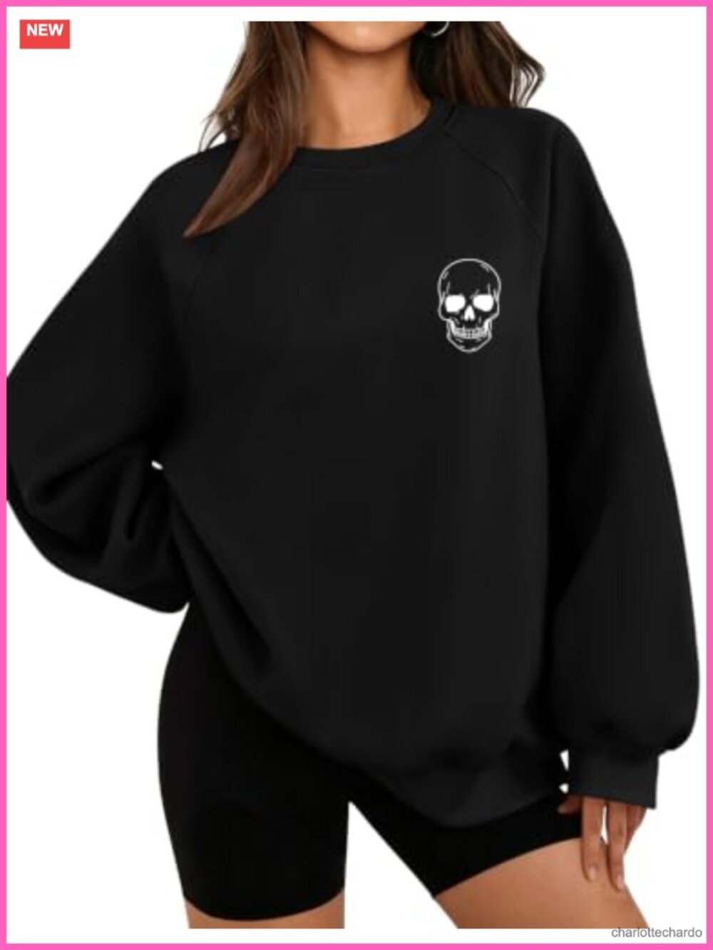Oversized Graphic Pullover Crew Neck Fleece Sweatshirt Women